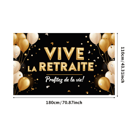 LUUFILx Retirement Celebration Banner Retirement Party Backdrop Gold Balloons Banner Party Supplies Photography Props Decorations Background Festive Event