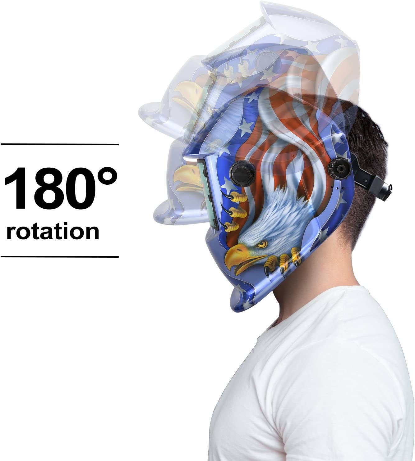 Welding Helmet Auto Darkening w/Batteries UV/IR Protection 1/25000