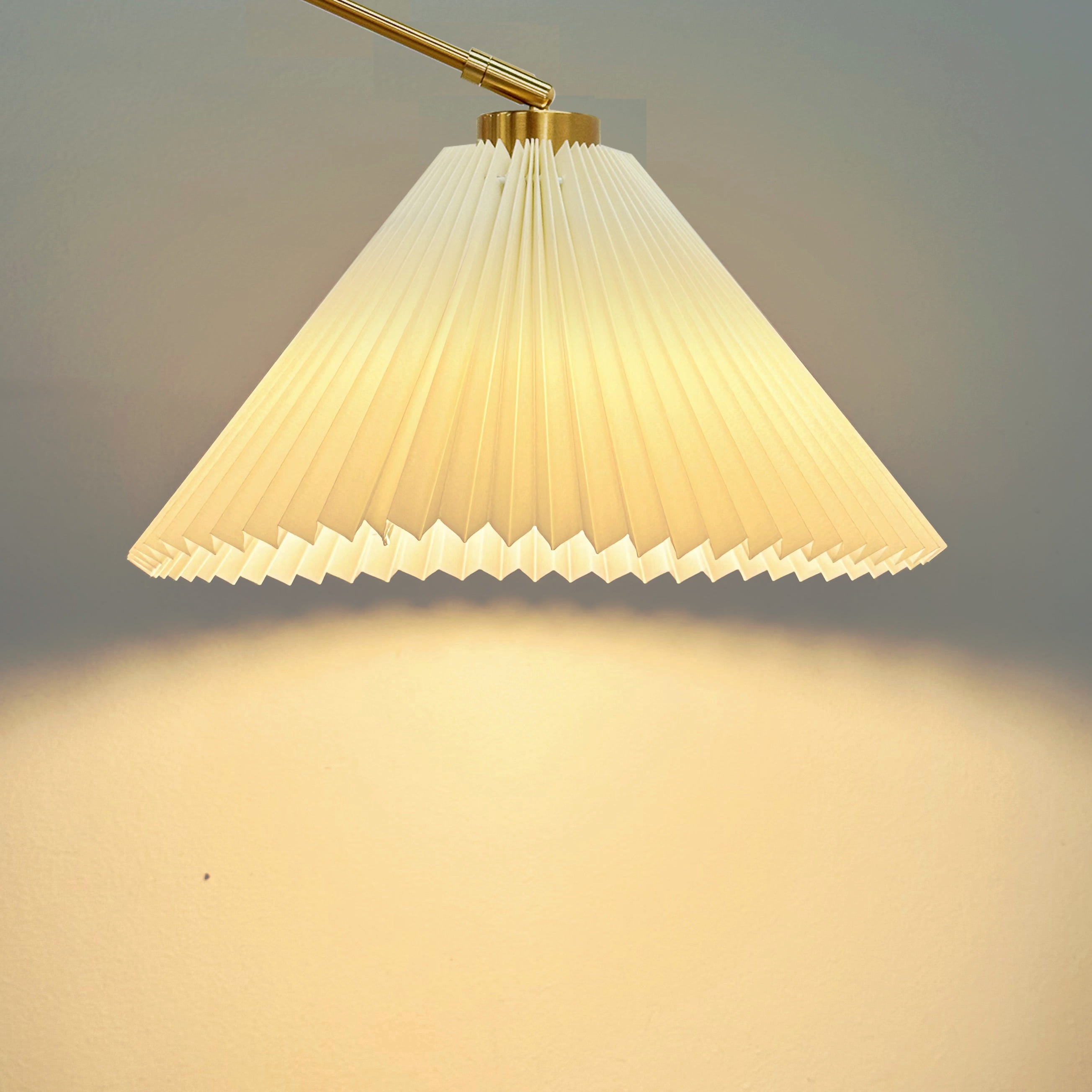 Arc Floor Lamp, 69" Height Standing Lamp, Metal Tall Lamp with Weighted Base Adjustable Hanging Shade for Living Room, Bedroom, Reading, Office - Gold