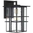 thumbnail image 6 of Possini Euro Design Arley Modern Industrial Outdoor Wall Light Fixtures Set of 2 Black 16" Seedy Glass for Post Exterior Barn Deck House, 6 of 10