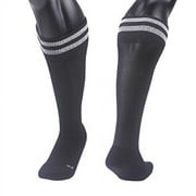 Meso Girls' 2 Pairs Knee High Sports Socks for Baseball/Soccer/Lacrosse S(Black)