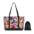 thumbnail image 7 of FORMRS Canvas Laptop Tote Bag for Women with 15.6" Computer Compartments Shoulder Handbag, Colorful Flowers Pattern, 7 of 7