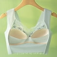 thumbnail image 7 of Bigersell Seamless Bras for Women, Plus Size Wireless Push-up Bras, Floral Lace V-Neck Pull On Padded Bra Wide Straps Back Smoothing Everyday Bras Gray M, 7 of 7