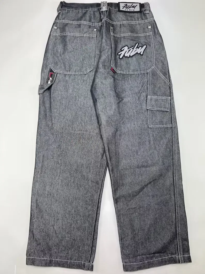 FUBU Jeans Men Y2K Hip Hop Letter Graphics Vintage Baggy FUBU Jeans Men Y2K Hip Hop Letter Graphics Vintage Baggy