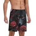 thumbnail image 2 of Fotbe Rose Full Moon Black Wolf Pajama Shorts for Men, Men's Pajama Bottoms, Sleepwear,Short Pajama Pants-Large, 2 of 9