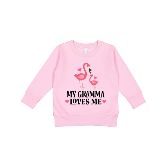 Inktastic Gramma Loves Me Girl Flamingo Toddler Sweatshirt