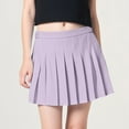 thumbnail image 2 of UAYOTSE Girls Pleated Skirts School Kids Casual Mini Flare A Line Uniform Skorts Skirt(2-3 Years,Purple), 2 of 4