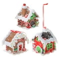 thumbnail image 4 of WEAVILUX 3Pcs Resin House Pendants Glowing Cabins Decorative Xmas Tree Desk Ornaments, 4 of 8