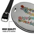 thumbnail image 4 of Letter M Floral Monogram Initial Round Leather Luggage Card Suitcase Carry-On ID Tag, 4 of 8