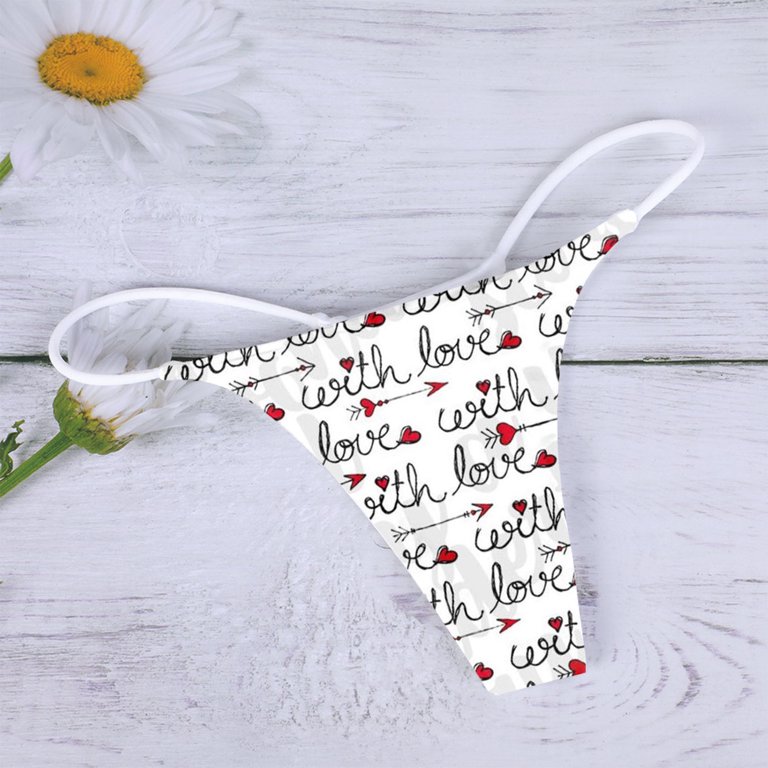 XZHGS Graphic Prints Winter Bikini Valentine Day Thongs for Women