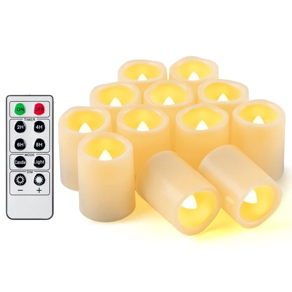 12 velas de té LED sin llama de Lamp CANDLE IDEA, 3,8 x 5 cm