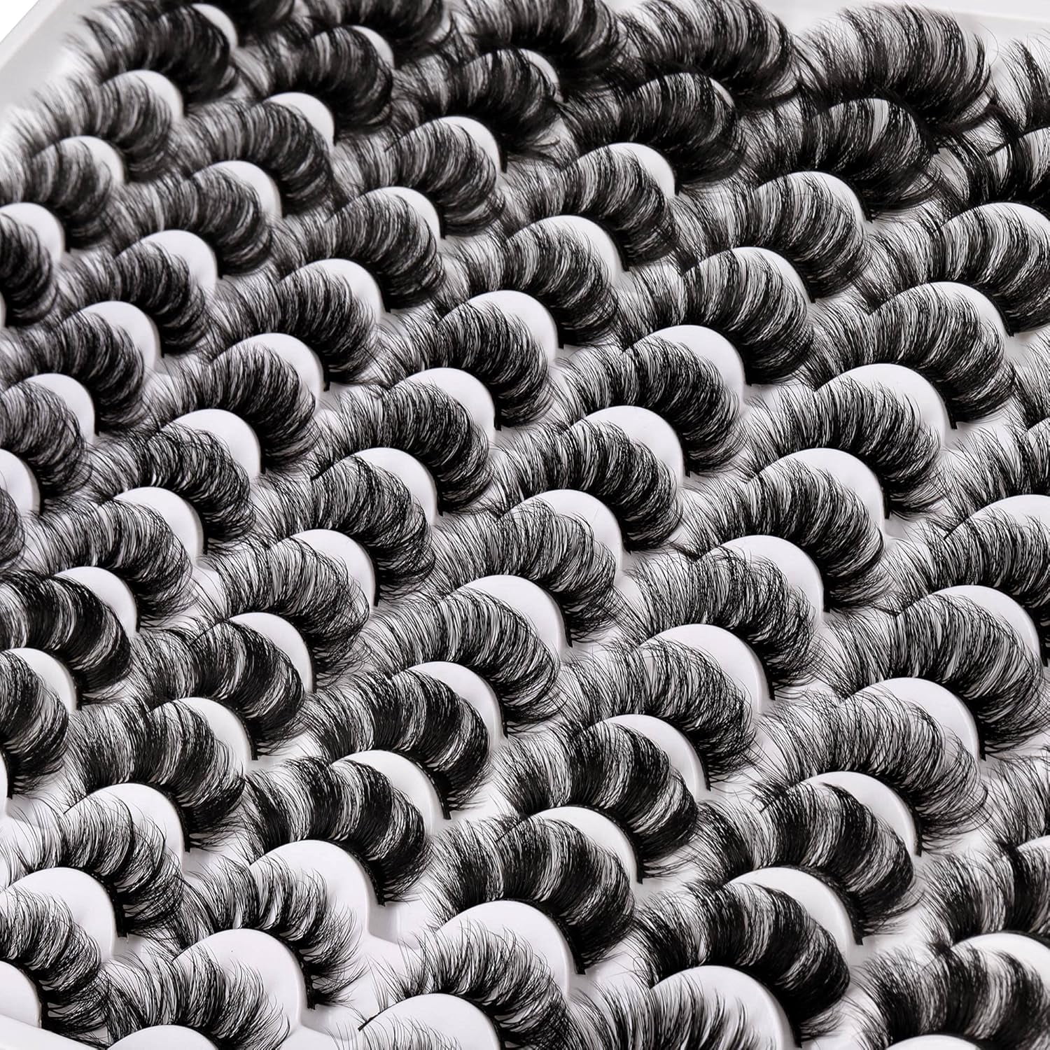 False Eyelashes 48 Pairs 6 Styles Mixed Fake Eye Lashes Bulk Wholesale Dramatic Thick 5D Wispy Strip Faux Mink Eyelashes Multipack