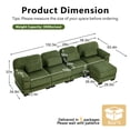thumbnail image 6 of HUMEHA 132.3" Corduroy Modular Sofa Green 4-Seat w/ Ottoman, 6 of 15