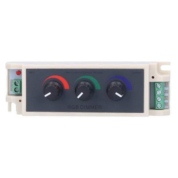 Gradateur LED, Gradateur à bouton RVB Réglage intelligent de la luminosité de la lumière LED Contrôleur 3 canaux DC12?24V
