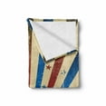 thumbnail image 2 of Circus Soft Flannel Fleece Blanket, American Flag Inspired Grungy Background with Pastel Colored Rays of Beams and Stars, Cozy Plush for Indoor and Outdoor Use, 70" x 90", Multicolor, by Ambesonne, 2 of 6