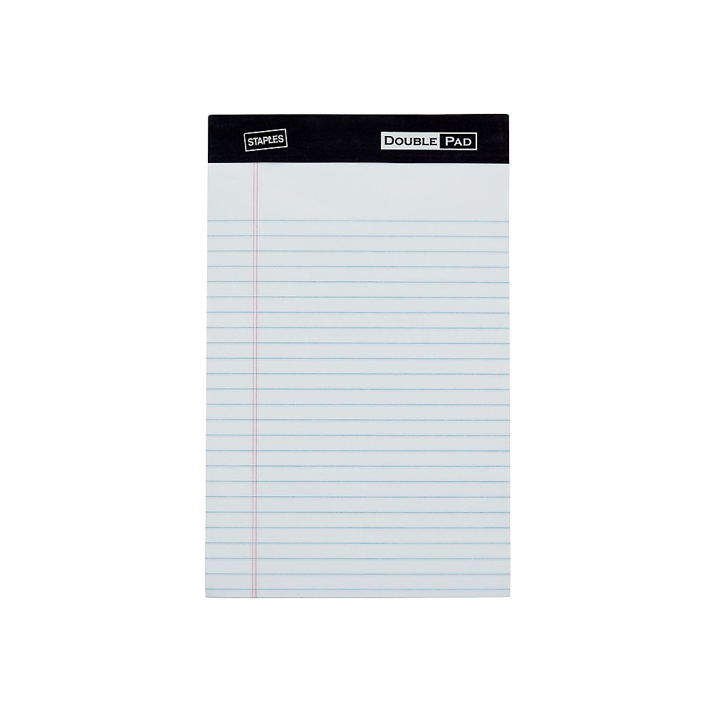 Staples Notepads 5" x 8" Narrow White 100 Sheets/Pad 6 Pads/Pack (13770
