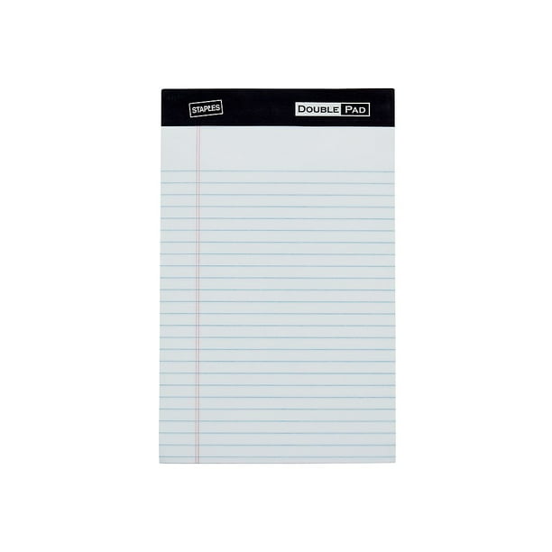 Staples Notepads 5" x 8" Narrow White 100 Sheets/Pad 6 Pads/Pack (13770