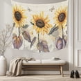 thumbnail image 5 of Sunflower Large Tapestry for Bedroom Wall Hanging Tapestry, Yellow Summer Botanical Floral Farmhouse Ceiling Backdrop Tapestries Poster Blanket Wall Decor for Teens Room Living Room Dorm 85" x 90", 5 of 8