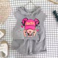 thumbnail image 2 of Shadoumai Tween Girls 2 Piece Outfits 7-14 Years - Short Sleeve Cherry Print Top & Plaid Shorts Summer Clothing Set, 2 of 3