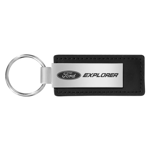 Au-TOMOTIVE GOLD Leather Keychain for Ford Explorer (Black)