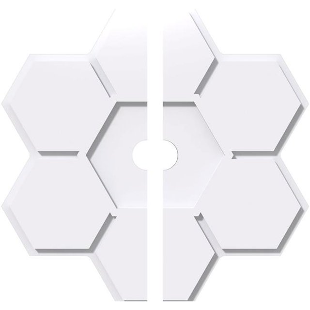 Ekena Millwork CMP10DY2-01000 10 in. OD x 1 in. ID Square Daisy Architectural Grade PVC Contemporary Ceiling Medallion - 2 Piece