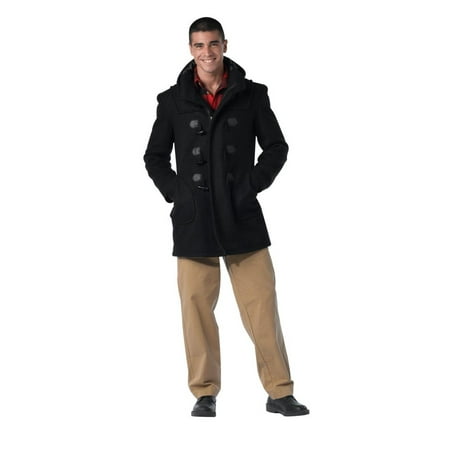 - Black Wool Navy Duffle Coat, X-Large