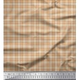 thumbnail image 1 of Soimoi Brown polyester Crepe Fabric Gingham Check Printed Craft Fabric by the Yard 42 Inch Wide, 1 of 3