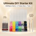 thumbnail image 2 of Kit de strass Worthofbest de 33.000 piezas, 3 mm, base plana, multicolor, 2 of 9