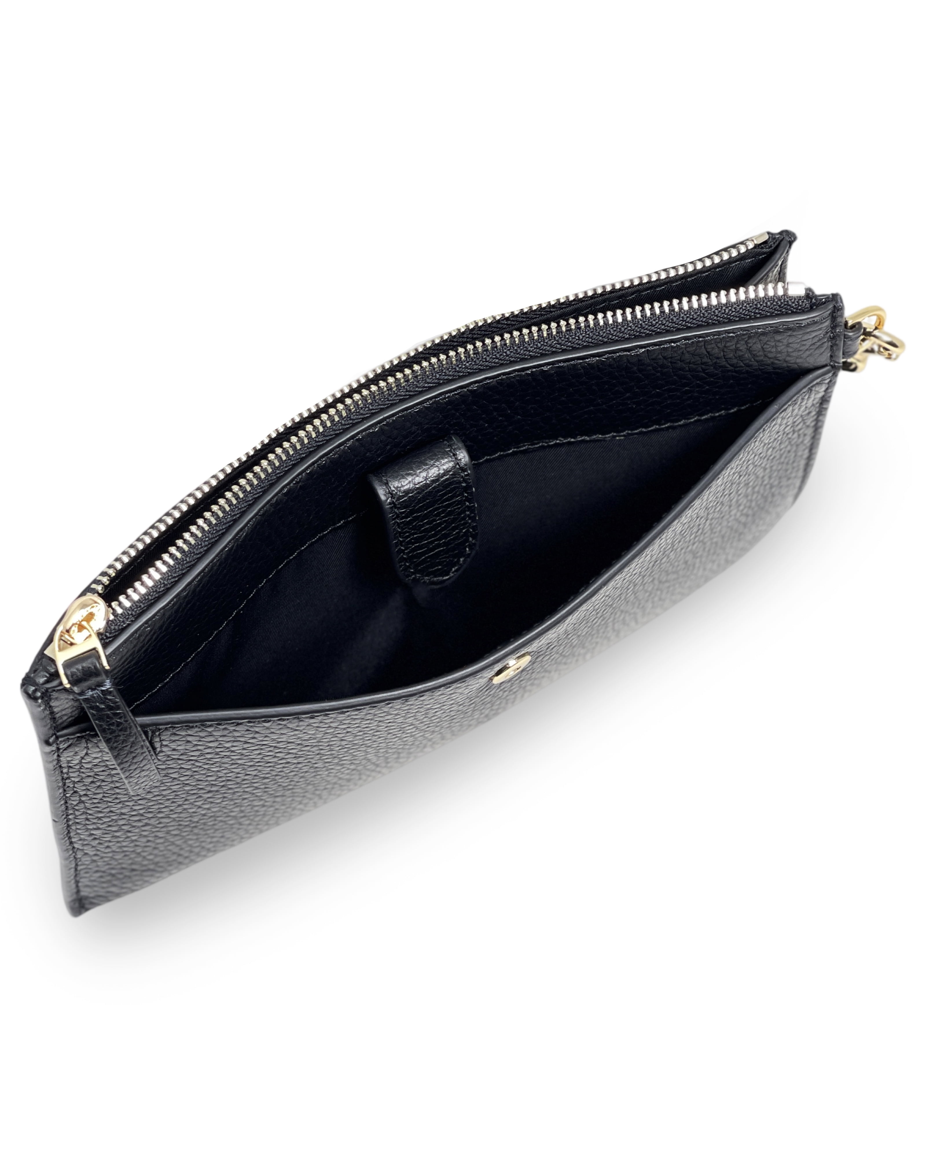 Tory Burch Women's Chelsea Pebbled Leather Top Zip Phone Wallet