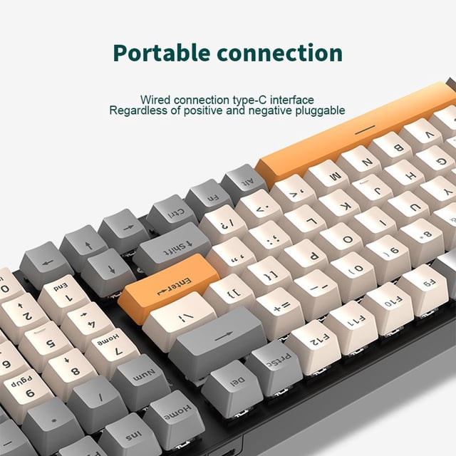 Wired Mechanical Keyboard 100 Keys Backlight Office Upgrade Attachment PC Business Work Laptop Key Board Replacement Upgrade Maintenance Red Switch