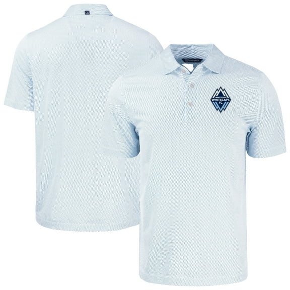 Men's-Cutter & Buck  White Vancouver Whitecaps FC Pike Eco Symmetry Print Stretch Recycled Polo