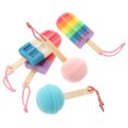 thumbnail image 3 of 1 juego de 5 cepillos de baño de esponja de colores para bebé con forma de piruleta de helado, 3 of 8