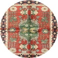 thumbnail image 1 of Ahgly Company Machine Washable Indoor Round Traditional Fire Brick Red Area Rugs, 4' Round, 1 of 7