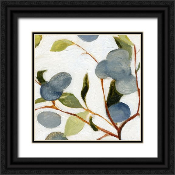 Caroline, Emma 12x12 Black Ornate Wood Framed with Double Matting Museum Art Print Titled - Olives on the Branch III