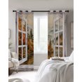 Autumn Forest Blackout Curtains 63 Inches Length, Fall Trees Rustic ...