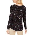 thumbnail image 2 of Style & Co Women's Floral-Print Twist-Front Top  Black Size XX Large, 2 of 3