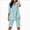 W68-Sky Blue, variant on Women Spring And Summer Short Sleeves Split Shorts 2PC Casual Set Tracksuit Pajamas