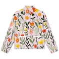 thumbnail image 4 of Jackets for Women Winter Coat Jackets Flannel Stand Collar Jacket(Pretty Pastel Floral Garden Art,Size:S-4XL), 4 of 7