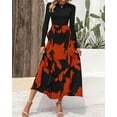 thumbnail image 5 of FreshPretty Womens Floral Maxi Dress Spring Summer Casual Crewneck Long Sleeve Ruffle Flowy Cocktail Wedding Guest Dresses, 5 of 7