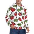 thumbnail image 2 of Naloa Hand Drawn Strawberry Men's Casual Hooded Collar Drawstring Hoodies Pullover Sweatshirts Casual Long Sleeve Shirts-Medium, 2 of 7