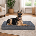 thumbnail image 4 of WATANIYA PET Memory Foam Soft Rose Plush Dog Bed, Non Slip Bottom, Washable Pet Bed Mattress, Grey, 4 of 8