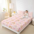 thumbnail image 3 of Manfei Kawaii Rainbow Bed Sheets, Graffiti Love Heart Full Size Sheets, Pink, 4pcs, 1 Flat Sheet, 1 Fitted Sheet and 2 Pillowcases, 3 of 6