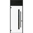 thumbnail image 3 of Front Exterior Prehung Steel Door / Ronex 0144 Grey / Top Exterior Window Sidelite / Entry Metal Modern Painted W36" x H80+16" Right hand Inswing, 3 of 5