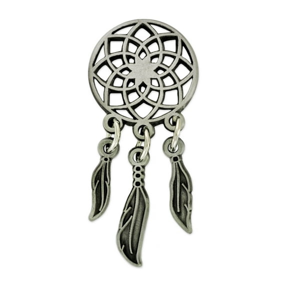 PinMart's Antique Silver Dreamcatcher Metal Lapel Pin