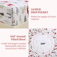 thumbnail image 6 of GlowSol 3 Pcs Christmas Flannel Sheet Set Queen Size Soft Heavyweight Brushed Flannel 16 Inches Deep Pocket Winter Warm Sheet Set, White/Red Reindeer, 6 of 8