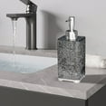 thumbnail image 5 of 13.5 Oz Clear Plastic Soap Dispenser with Rust Proof Pump, Refillable Liquid Hand Soap Dispenser for Bathroom and Kitchen, Water Ripple Design (Square, Translucent Gray), 5 of 5