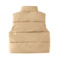 thumbnail image 3 of GYRATEDREAM Toddler Boys Girls Zip up Puffer Vest Baby Stand Collar Quilted Gilet Sleeveless Jackets Outwear with Pockets Kids Fall Winter Warm Down Waistcoat Khaki for 3-10 Years, 3 of 8