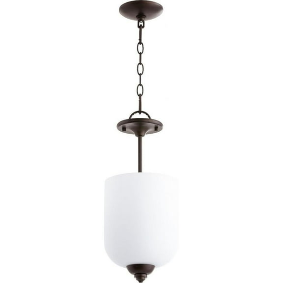 Thornfield Mews 3 Light Dual Mount Pendant in Bailey Street Home Home Collection Style 8 inches Wide By 17 inches High-Oiled Bronze Finish-Satin Opal