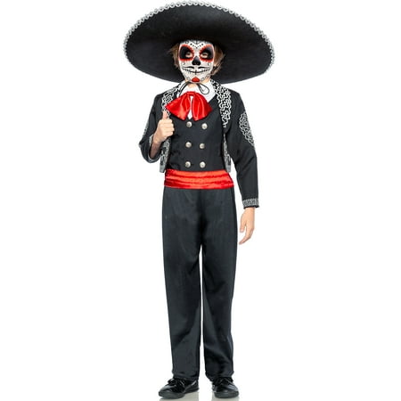 Seeing Red Inc Traditional Day of the Dead Costume for Children, Includes a Jacket, a Sombrero, and More