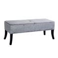 thumbnail image 1 of CorLiving Antonio Silver Grey Velvet 46" Wide Bench, 1 of 7